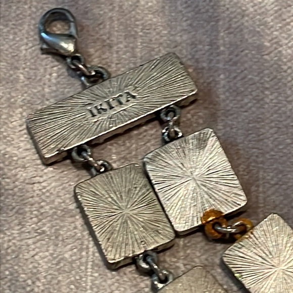 French Designer IKITA Geometric Panel Bracelet - Picture 6 of 7